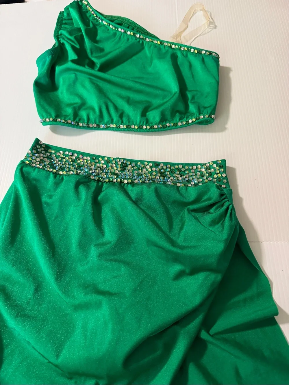 Kelle dance solo costume kelly green 2 piece custom color pop 4296 2877 SA adult